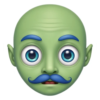 alien with mustache sticker