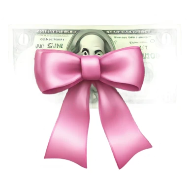 Money with pink bow ￼ sticker