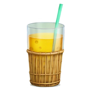 Drink in a rattan covered glass sticker