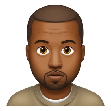Make me a kanye west emoji as rhe lne on ios i want it to be neutral no face expression just his face sticker