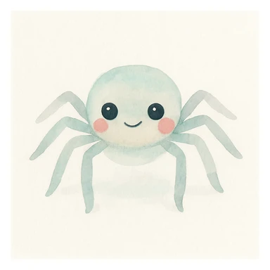 cute spider, watercolor art style, soft and delicate colors sticker
