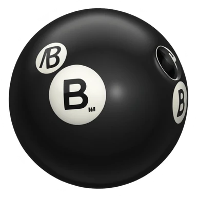 Black pull Ball with MB written on it. Nothing else no holes. sticker