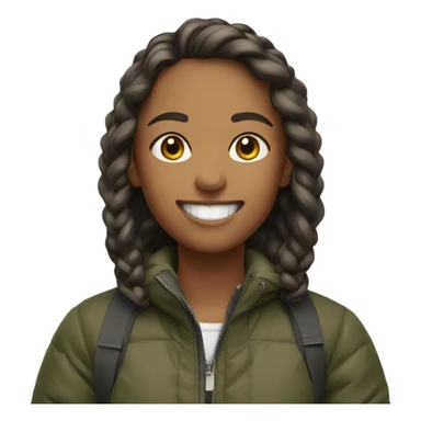 smiling girl outdoors in hjacket sticker