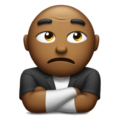 Pouting emoji with arms crossed sticker