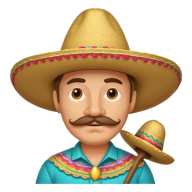 White guy with a mustache wearing a sombrero sticker