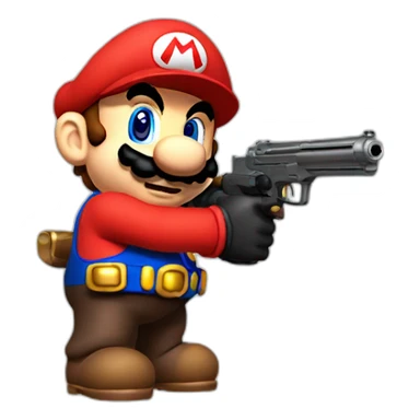Super mario with gun sticker