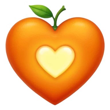 Corazón Naranja con un fuego  sticker