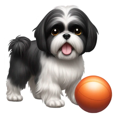 Black shih tzu bowling sticker