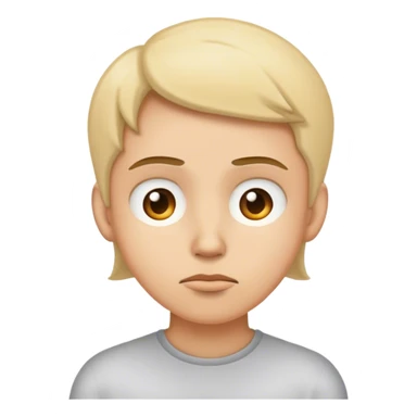 a scarily realistic thinking emji sticker