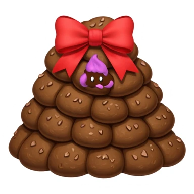 poop with a bow sticker