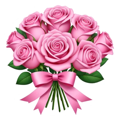 pink rose bouquet with pink ribbons  sticker