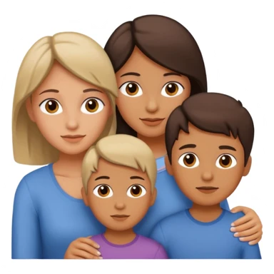 Mamá y dos hijos niño y niña  sticker