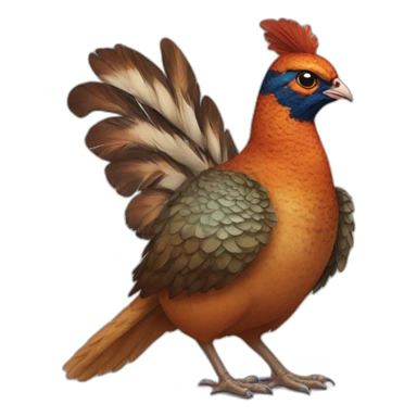 pheasant wearing cat costume sticker
