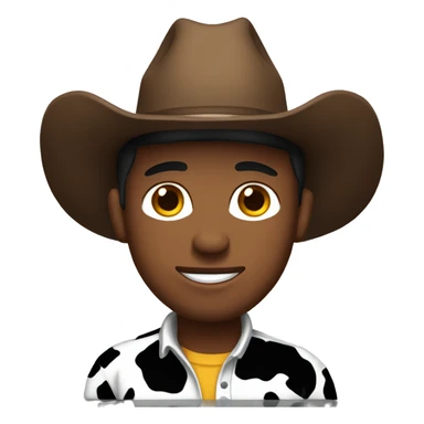 Cowboy with cow print hat sticker