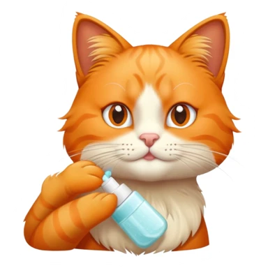 Orange cat doing skincare  sticker