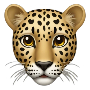 Leopard with lungs and hearts for spots sticker