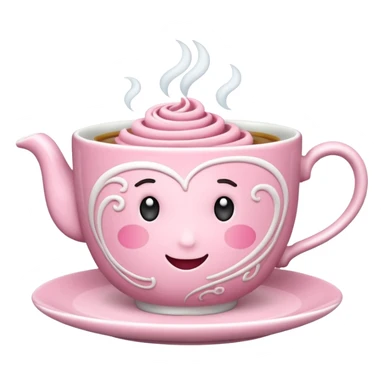 can you make a pink emoji that is aesthetically pleasing, and make it in for of a food or drink, maybe a tea sticker