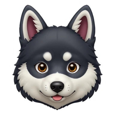 Create a black husky emoji sticker