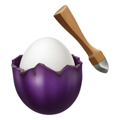 Hammer hitting egg plant sticker