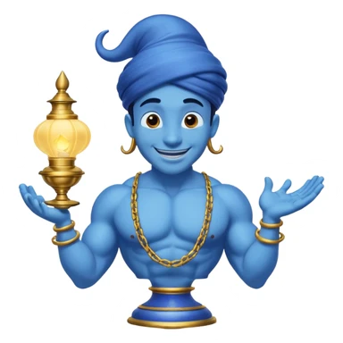 Blue genie coming out of a lamp from Aladdin  sticker