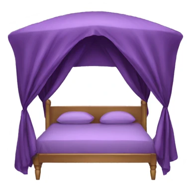 Purple silk canopy bed sticker