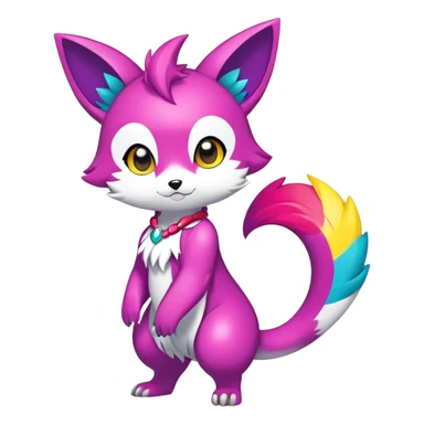 Shiny Chibi Anthro Sona Fakemon Full Body sticker