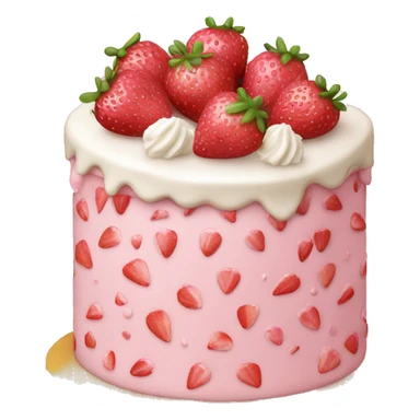 Pink strawberries and cream birthday cake  sticker