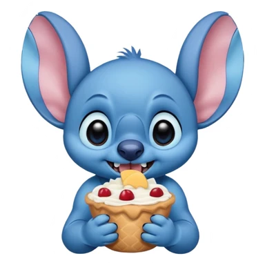 Stitch eating  sticker