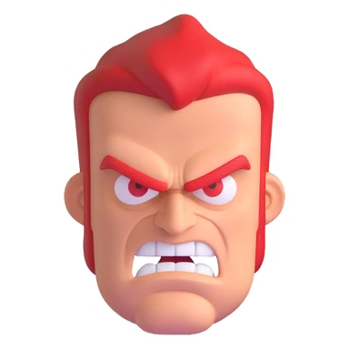 Hank J. Wimbleton, 3D emoji style, angry face sticker