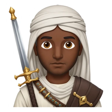 ancient Arab man with a sword on his shoulder sticker