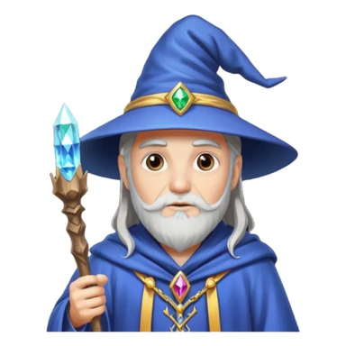 Wizard man with a crystal staff sticker