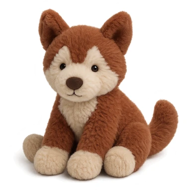 jellycat stuffed plush reddish-brown siberian husky pup sticker