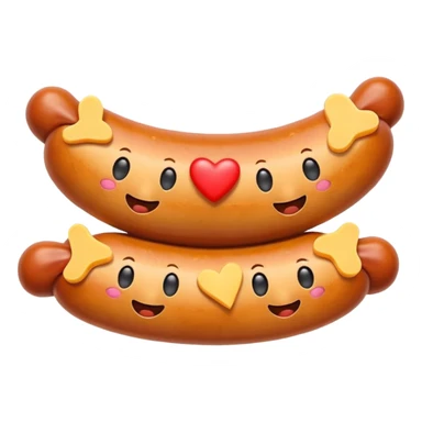 Make emoji sausage cheese love shape sticker