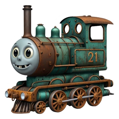 Thomas the Tank Engine died and become abomination  incomprehensible lovecraftian horror sticker