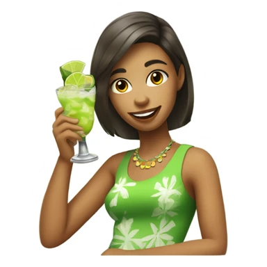 A girl drinking a caipirinha  sticker