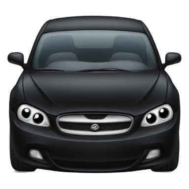 Black car with eyes sticker