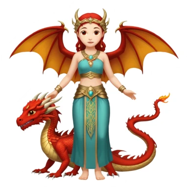 fullbody ancient woman with dragon wings sticker