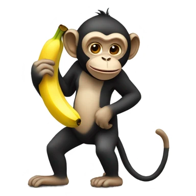 monkey eating a banana sticker