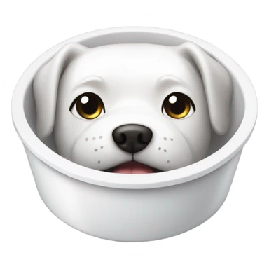 Dog white food bowl  sticker