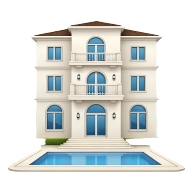white 3 floor luxurious villa sticker