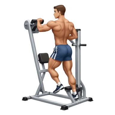 side-view of guy using calf-raise machine sticker