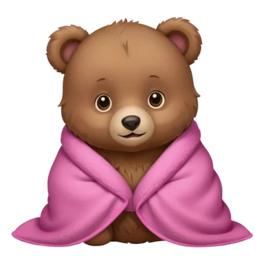 Baby bear in pink blanket sticker