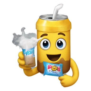 poot lavato sipping juice box with smoke coming out sticker