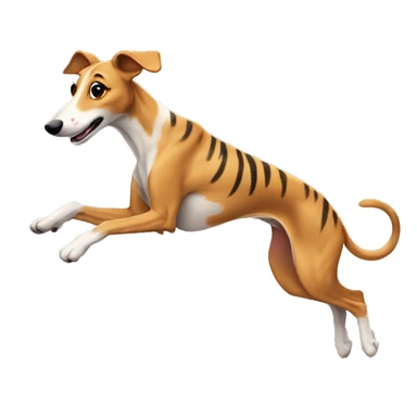 Fawn tiger greyhound jumping sticker
