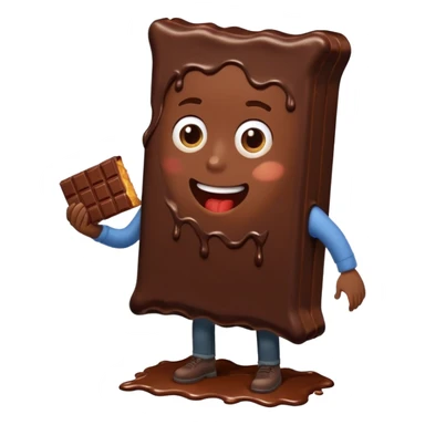 a man getting eaten by a chocolate bar sticker