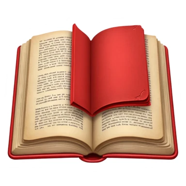 open book with completely red pages sticker
