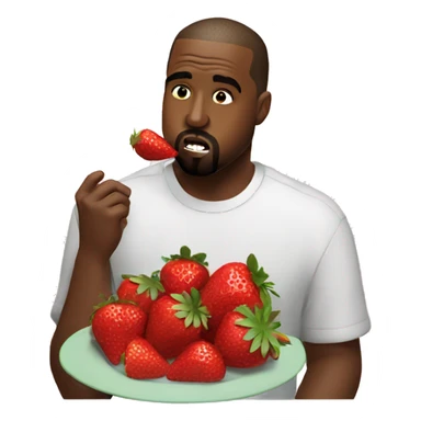 Kanye west eating strawberries  sticker