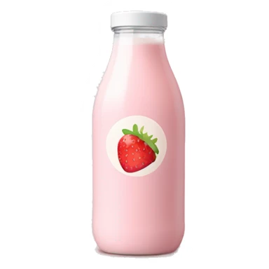 Strawberry milk in a soft pink bottle sticker