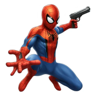 spider man avec un pistolet sticker