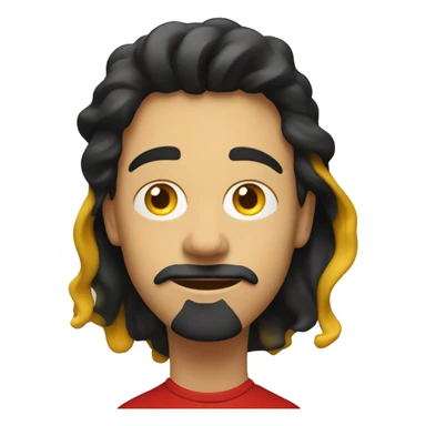 A wavy black and red rectangle with a medium sized yellow circle in the middle sticker